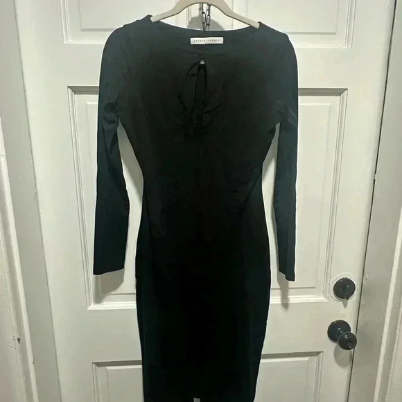 Susana Monaco Black Keyhole Slit Bodycon Dress EUC SIZE Medium - Picture 2 of 3